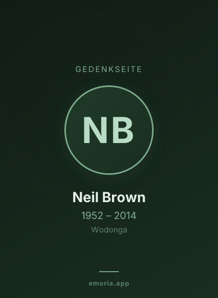 Gedenkportrait von Neil Brown