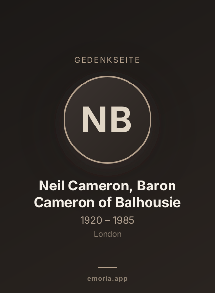 Gedenkportrait von Neil Cameron, Baron Cameron of Balhousie