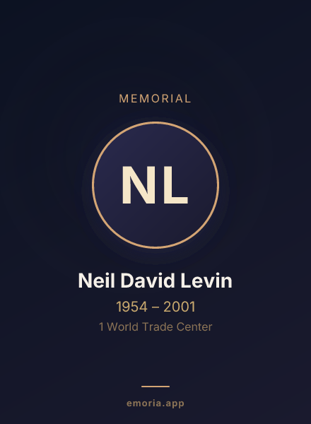 Memorial portrait of Neil David Levin