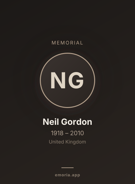Memorial portrait of Neil Gordon