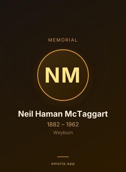 Memorial portrait of Neil Haman McTaggart