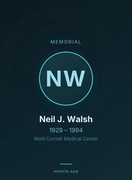 Memorial portrait of Neil J. Walsh