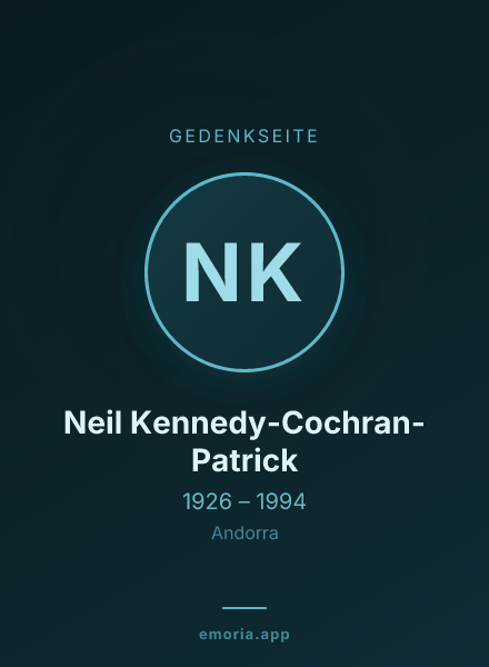 Gedenkportrait von Neil Kennedy-Cochran-Patrick