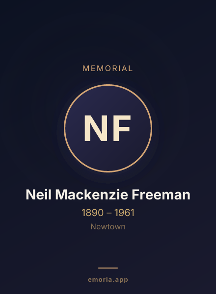 Memorial portrait of Neil Mackenzie Freeman