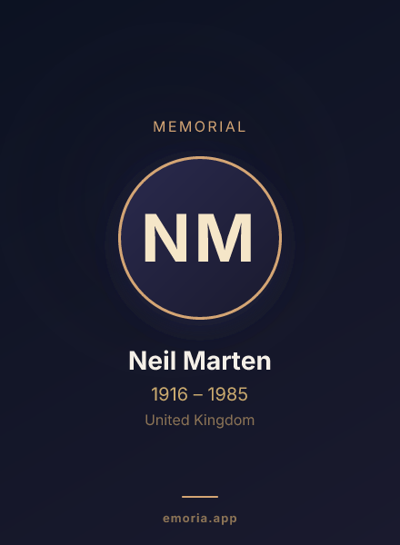 Memorial portrait of Neil Marten
