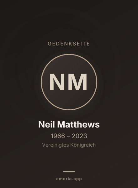 Gedenkportrait von Neil Matthews