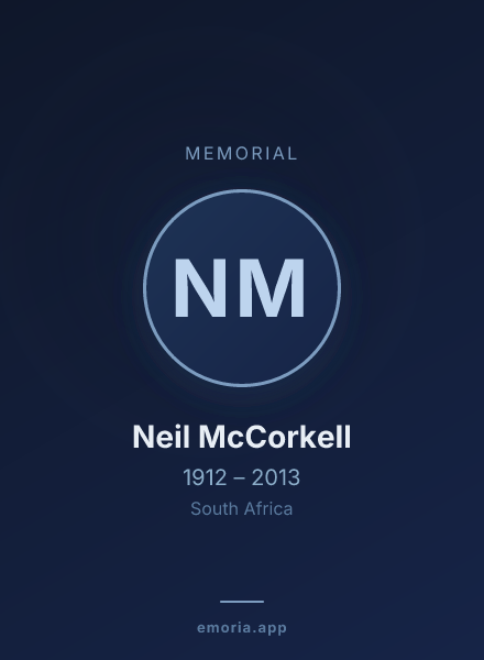 Memorial portrait of Neil McCorkell