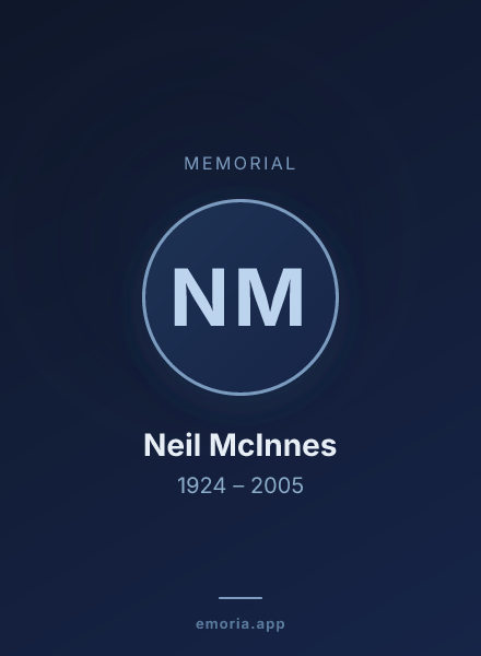 Memorial portrait of Neil McInnes