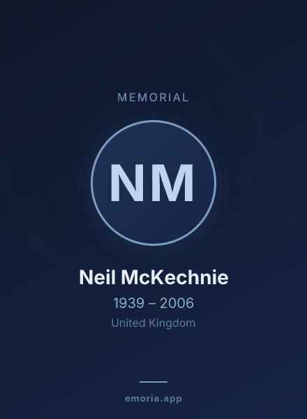 Memorial portrait of Neil McKechnie