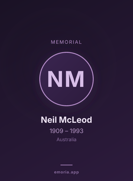 Memorial portrait of Neil McLeod