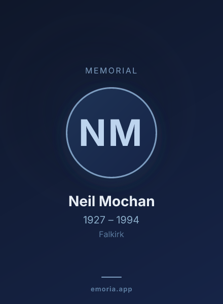 Memorial portrait of Neil Mochan