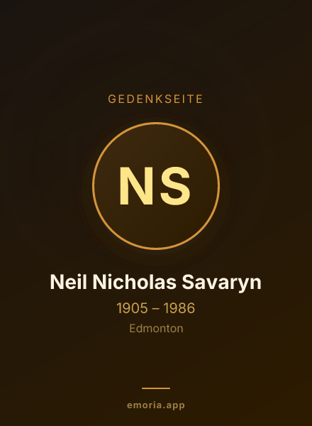 Gedenkportrait von Neil Nicholas Savaryn