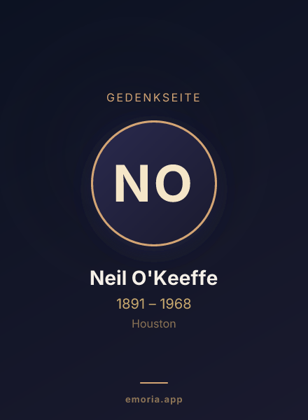 Gedenkportrait von Neil O'Keeffe