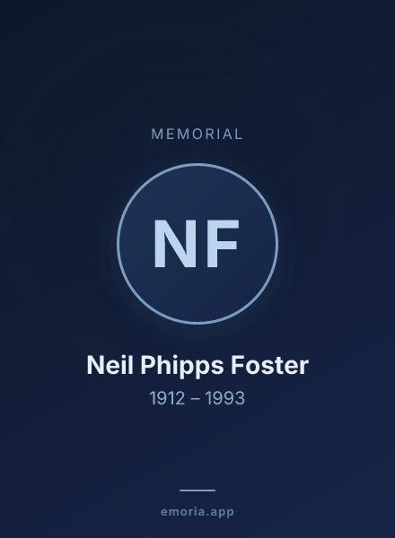 Memorial portrait of Neil Phipps Foster