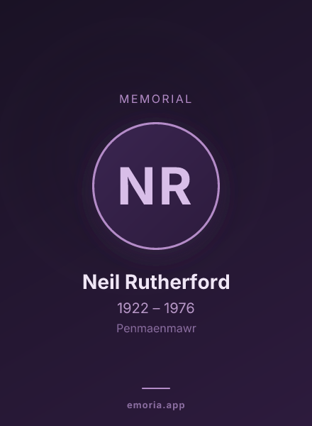 Memorial portrait of Neil Rutherford