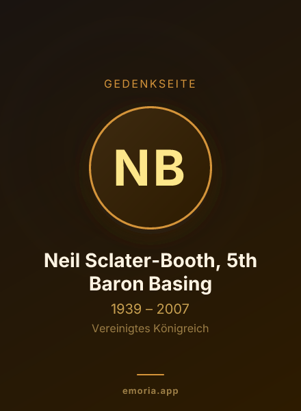 Gedenkportrait von Neil Sclater-Booth, 5th Baron Basing