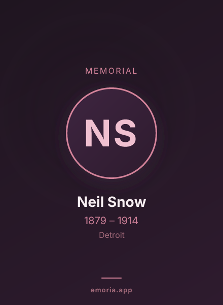 Memorial portrait of Neil Snow