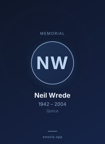 Memorial portrait of Neil Wrede