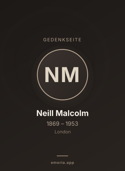 Gedenkportrait von Neill Malcolm