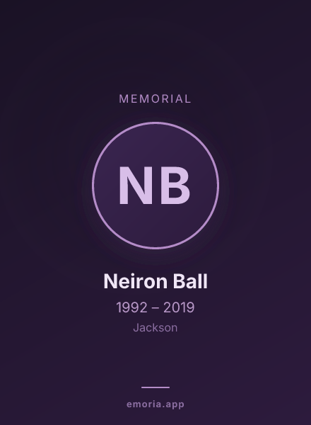 Memorial portrait of Neiron Ball