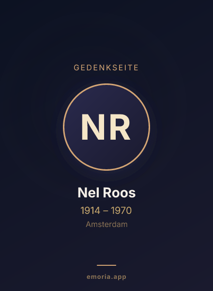 Gedenkportrait von Nel Roos