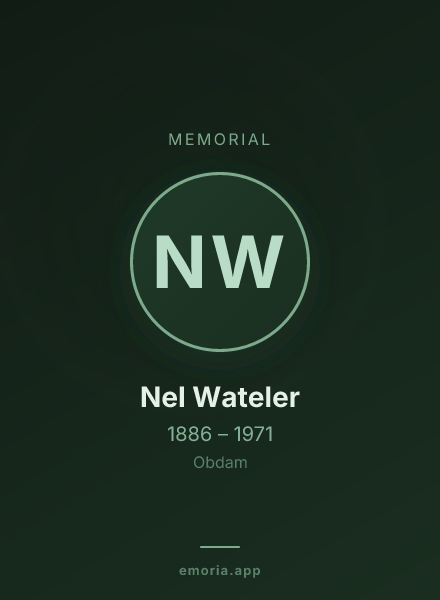 Memorial portrait of Nel Wateler