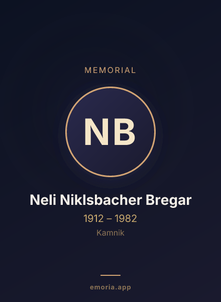 Memorial portrait of Neli Niklsbacher Bregar