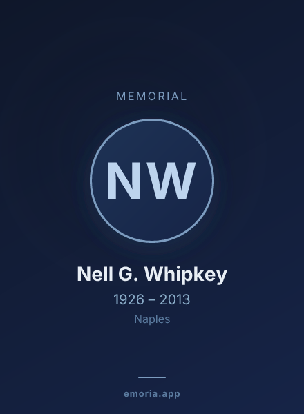 Memorial portrait of Nell G. Whipkey