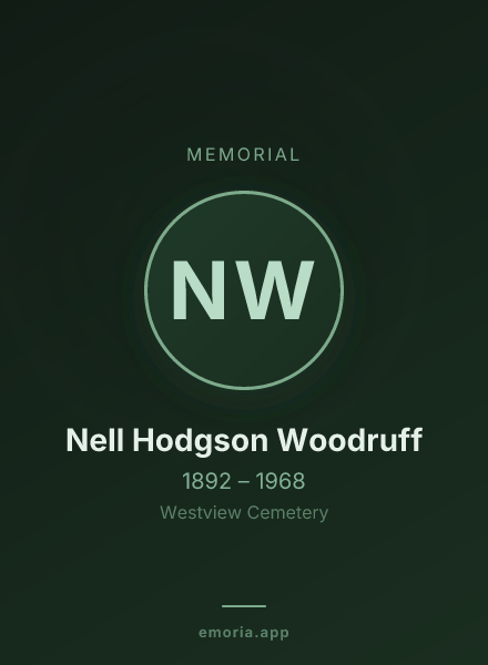Memorial portrait of Nell Hodgson Woodruff