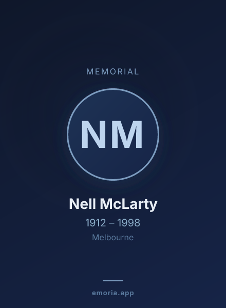 Memorial portrait of Nell McLarty