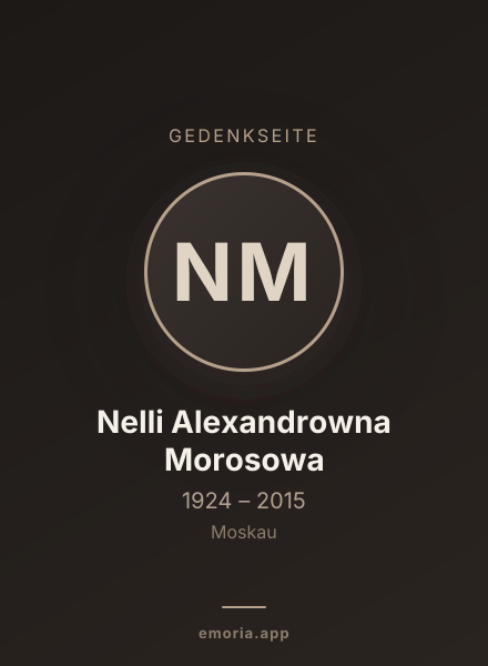Gedenkportrait von Nelli Alexandrowna Morosowa