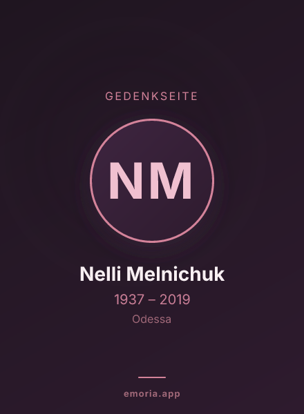 Gedenkportrait von Nelli Melnichuk