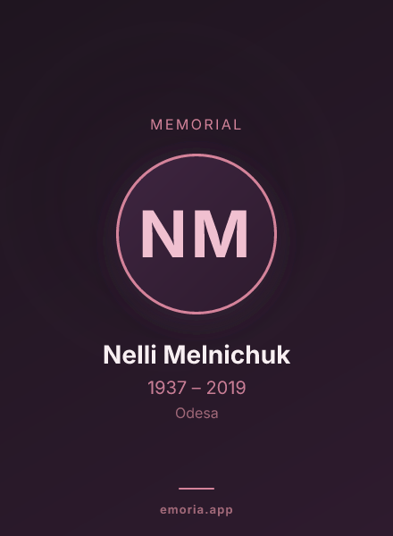 Memorial portrait of Nelli Melnichuk