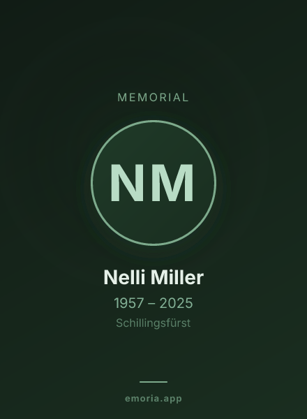 Memorial portrait of Nelli Miller
