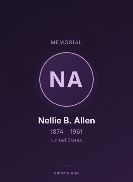 Memorial portrait of Nellie B. Allen