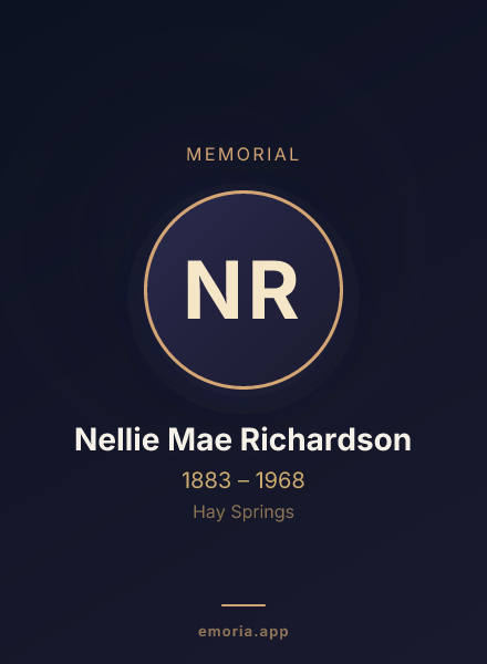 Memorial portrait of Nellie Mae Richardson
