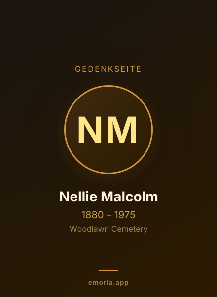 Gedenkportrait von Nellie Malcolm