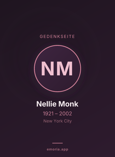 Gedenkportrait von Nellie Monk