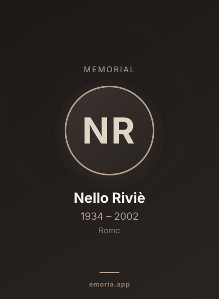 Memorial portrait of Nello Riviè