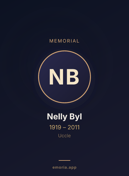 Memorial portrait of Nelly Byl
