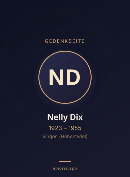 Gedenkportrait von Nelly Dix