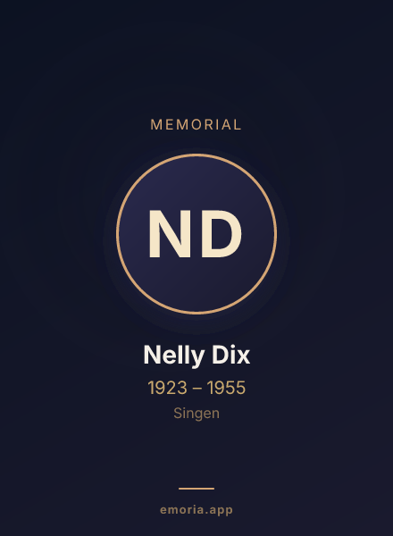 Memorial portrait of Nelly Dix