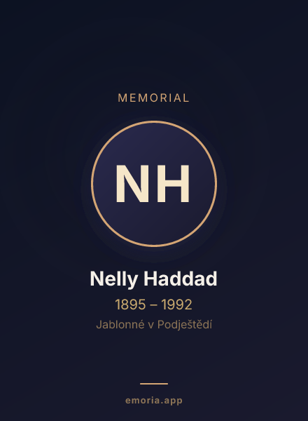 Memorial portrait of Nelly Haddad
