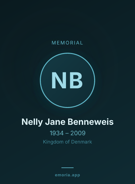 Memorial portrait of Nelly Jane Benneweis