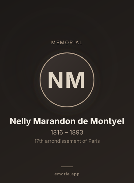 Memorial portrait of Nelly Marandon de Montyel