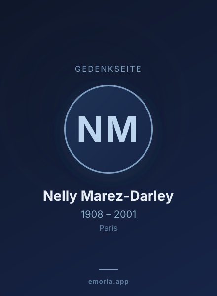 Gedenkportrait von Nelly Marez-Darley