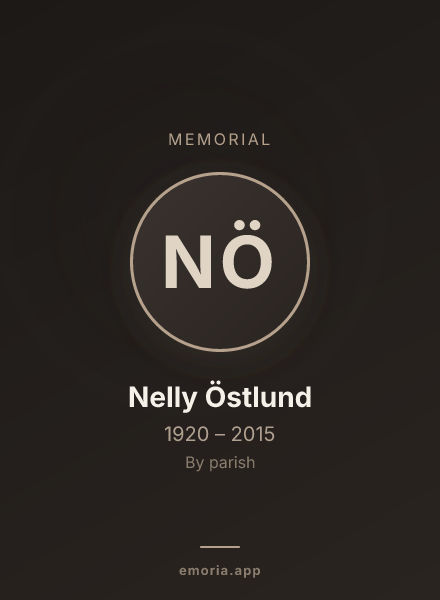 Memorial portrait of Nelly Östlund