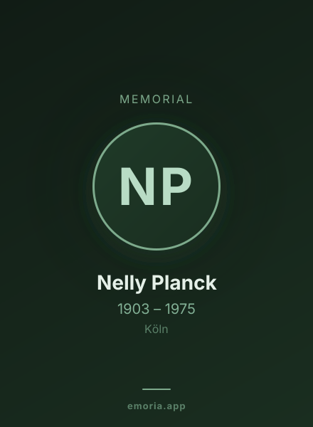 Memorial portrait of Nelly Planck