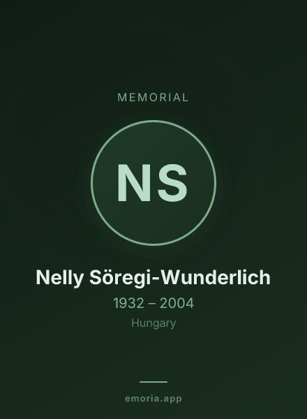 Memorial portrait of Nelly Söregi-Wunderlich