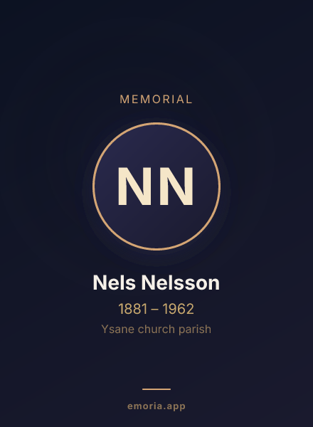 Memorial portrait of Nels Nelsson